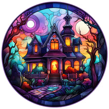 Load image into Gallery viewer, Stained Glass Halloween-Full Round Diamond Painting-30x30cm