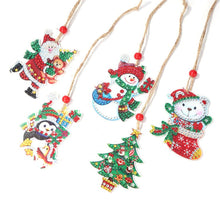 Load image into Gallery viewer, 5pcs/set Double Sided Christmas DIY Diamond Painting  Hanging Pendant Trees Decoration