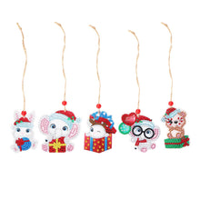 Load image into Gallery viewer, 5pcs/set Double Sided Christmas DIY Diamond Painting Hanging Pendant Trees Decoration