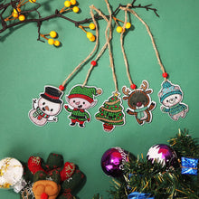 Load image into Gallery viewer, 5pcs/set Double Sided Christmas DIY Diamond Painting Hanging Pendant Trees Decoration