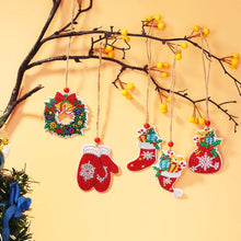 Load image into Gallery viewer, 5pcs/set Double Sided Christmas DIY Diamond Painting Hanging Pendant Trees Decoration