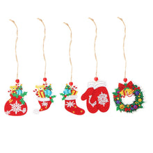 Load image into Gallery viewer, 5pcs/set Double Sided Christmas DIY Diamond Painting Hanging Pendant Trees Decoration