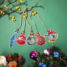 Load image into Gallery viewer, 5pcs/set Double Sided Christmas DIY Diamond Painting Hanging Pendant Trees Decoration
