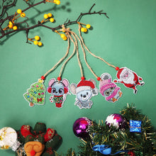 Load image into Gallery viewer, 5pcs/set Double Sided Christmas DIY Diamond Painting Hanging Pendant Trees Decoration