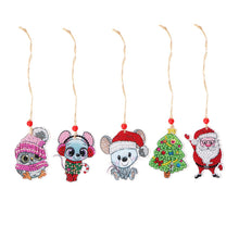 Load image into Gallery viewer, 5pcs/set Double Sided Christmas DIY Diamond Painting Hanging Pendant Trees Decoration