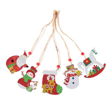 Load image into Gallery viewer, 5pcs/set Double Sided Christmas DIY Diamond Painting  Hanging Pendant Trees Decoration