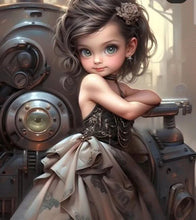 Load image into Gallery viewer, Cool Girl-Full Round Diamond Painting-30x40cm