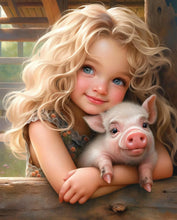 Load image into Gallery viewer, Sweet Girl-Full Round Diamond Painting-30x40cm