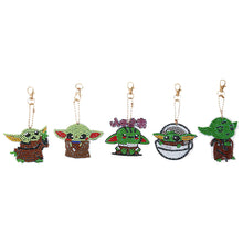 Load image into Gallery viewer, 5Pcs Yoda Double Sided Diamond Painting Keychain