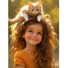 Load image into Gallery viewer, Sweet Girl-Full Round Diamond Painting-30x40cm