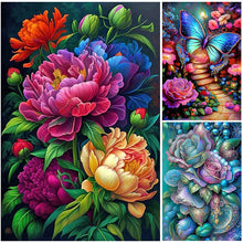 Load image into Gallery viewer, Flower-Full Round Diamond Painting-40x60cm-Large Size