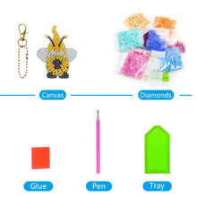 Load image into Gallery viewer, 5pcs DIY Diamond Painting Ladybug Gnomes Double-sided Keychains