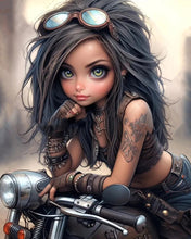 Load image into Gallery viewer, Cool Girl-Full Round Diamond Painting-30x40cm