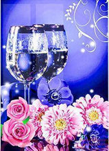 Load image into Gallery viewer, Wine Glass Flowers - Full Drill Diamond Painting