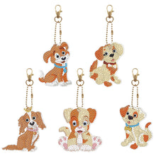 Load image into Gallery viewer, 5pcs Diamond Painting Keyring Kits DIY Keychain Bag Pendant Kits