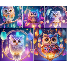Load image into Gallery viewer, Owl-Full Round Diamond Painting-30x30cm

