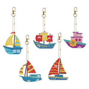 6/5Pcs/Set-Animal-Double Side Drill-Diamond Keychain