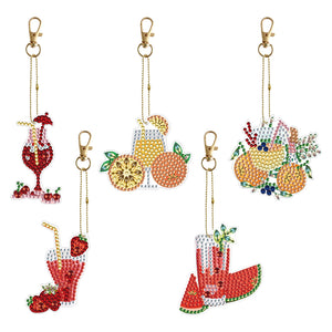 6/5Pcs/Set-Animal-Double Side Drill-Diamond Keychain