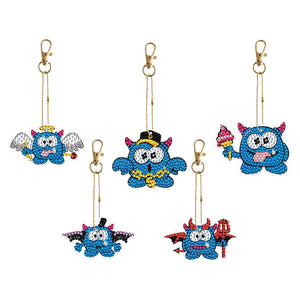 6/5Pcs/Set-Animal-Double Side Drill-Diamond Keychain