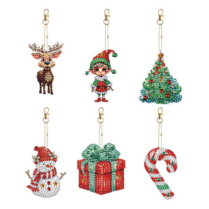 6/5Pcs/Set-Animal-Double Side Drill-Diamond Keychain