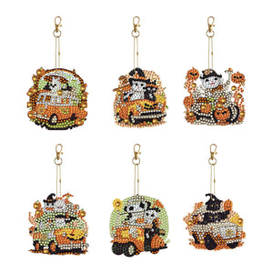 6/5Pcs/Set-Animal-Double Side Drill-Diamond Keychain