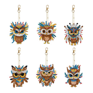 6/5Pcs/Set-Animal-Double Side Drill-Diamond Keychain