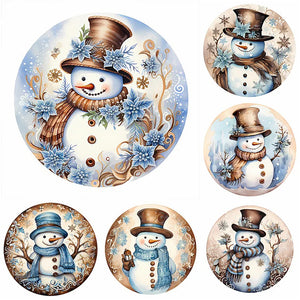 Christmas Snowman-Full Round Diamond Painting-30x30cm