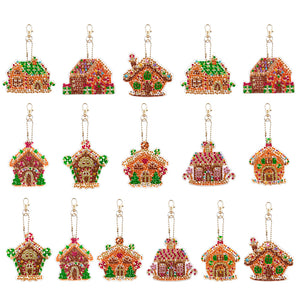 12/16Pcs/Set-Animal-Double Side Drill-Diamond Keychain