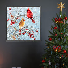 Load image into Gallery viewer, Red Linnet On The Branch-Full Round Diamond Painting-30x30cm
