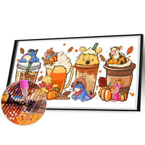 Winnie the Pooh-Full Round Diamond Painting-70x40cm-Large Size