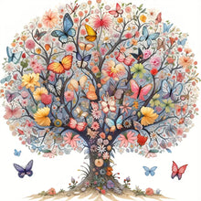Load image into Gallery viewer, Butterfly Tree-Full Round Diamond Painting-40x40cm
