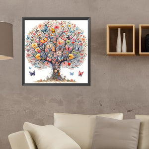 Butterfly Tree-Full Round Diamond Painting-40x40cm