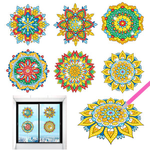 6Pcs/Set-Mandala-Diamond Glass Sticker