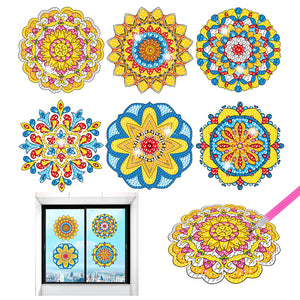 6Pcs/Set-Mandala-Diamond Glass Sticker