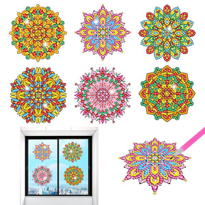 6Pcs/Set-Mandala-Diamond Glass Sticker