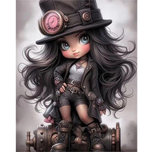 Load image into Gallery viewer, Sweet Cool Girl-Full Round Diamond Painting-40x50cm
