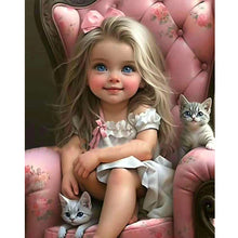 Load image into Gallery viewer, Sweet Cool Girl-Full Round Diamond Painting-40x50cm
