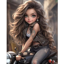 Load image into Gallery viewer, Sweet Cool Girl-Full Round Diamond Painting-40x50cm
