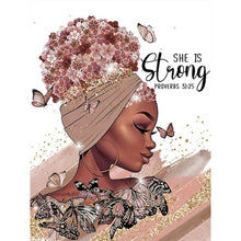 Load image into Gallery viewer, African American Girl-Full Round Diamond Painting-30x40cm
