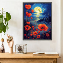 Load image into Gallery viewer, Poppies Under The Moonlight-Full Round Diamond Painting-30x40cm

