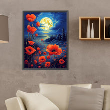 Load image into Gallery viewer, Poppies Under The Moonlight-Full Round Diamond Painting-30x40cm
