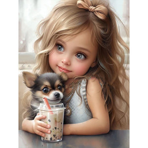 Girl-Full Round Diamond Painting-30x40cm