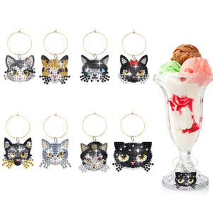 6/8Pcs/Set-Animal-Wine Glass Pendant-Diamond Pendant-JH-JBG017