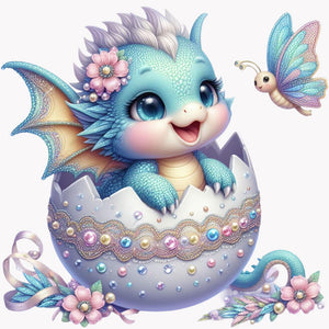 Jeweled Dinosaur Egg-Full Round Diamond Painting-30x30cm
