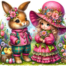 Load image into Gallery viewer, Easter Flower Gnome-Full Round Diamond Painting-30x30cm
