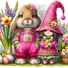 Load image into Gallery viewer, Easter Flower Gnome-Full Round Diamond Painting-30x30cm
