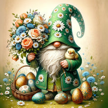 Load image into Gallery viewer, Easter Flower Gnome-Full Round Diamond Painting-30x30cm
