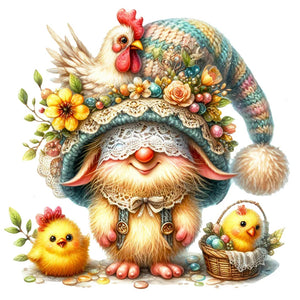 Easter Gnome-Full Round Diamond Painting-30x30cm