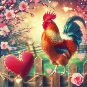 Outdoor Cock-Full Round Diamond Painting-30x30cm
