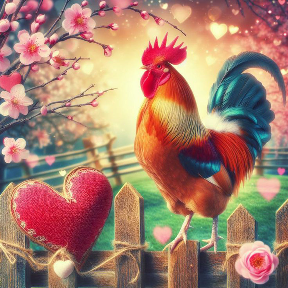Outdoor Cock-Full Round Diamond Painting-30x30cm